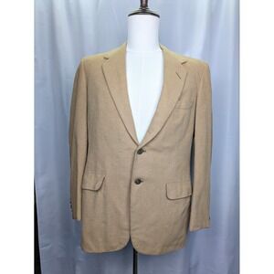 Oxxford Clothes Barneys NY Pure Camel Hair Blazer Tan Exmoor Mens 38 40 VTG READ